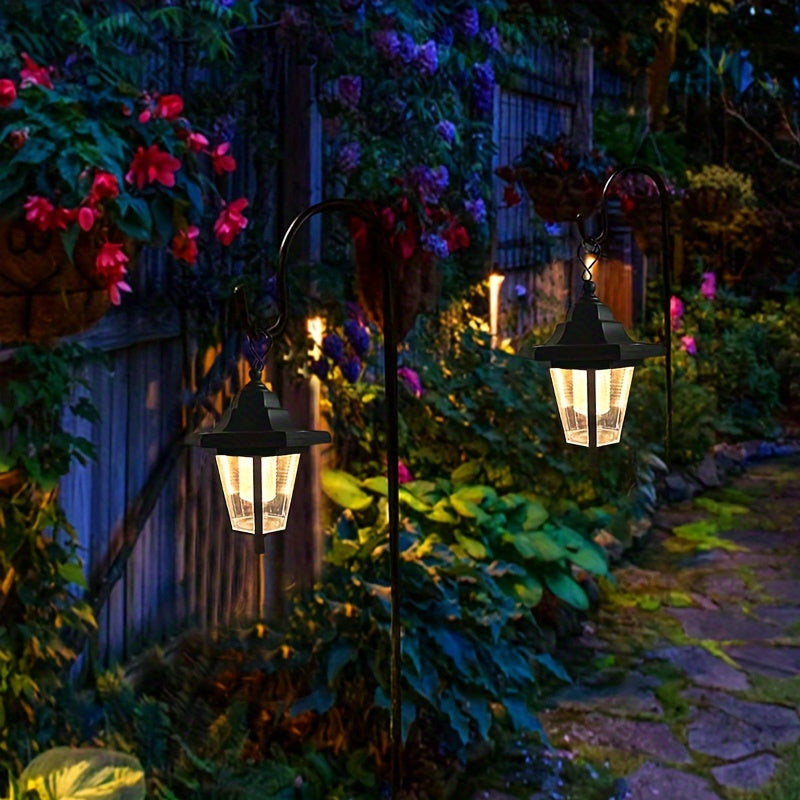 2 piezas Luces Solares Colgantes, Lanterna Solares Hexagonal para Exterior, Luces Solares de Paisaje para Jardín, Patio, Camino, Driveway para Decoración Exterior