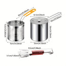 Fritadora profunda recta de acero inoxidable 304 con rejilla de filtro, tapa y tenazas - Versátil para freír papas, pescado, pollo y más - Ideal para uso doméstico, fiestas, camping y restaurantes, uso en restaurantes | Electrodoméstico de cocina moderno