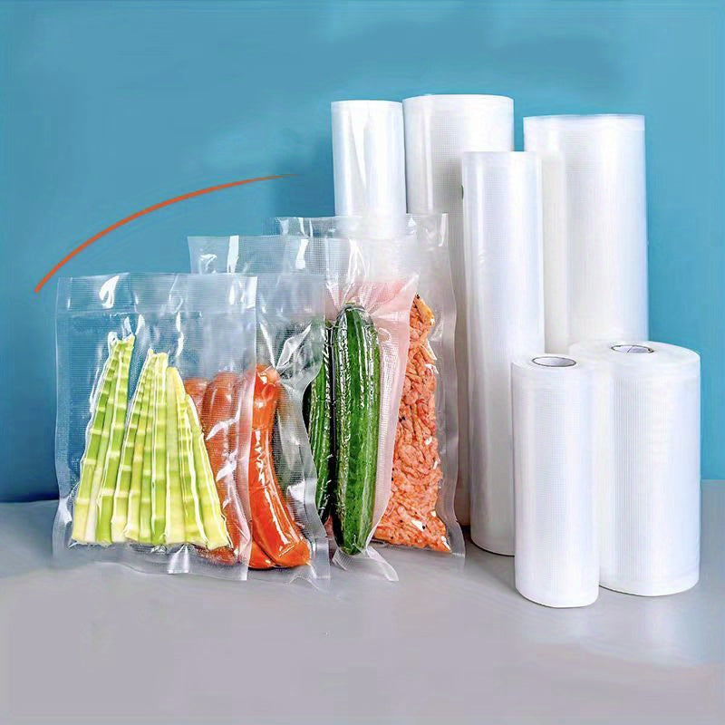 1 Rollo de Bolsas para Sellado al Vacío Extra Largas - 305 cm (10 pies), Bolsas de Almacenamiento de Comida Resistentes y Antifugas, Diseño Compacto Ahorrador de Espacio para Preparación de Comidas, Conservación del Fresco - Ideal para Hogar, Restaurante