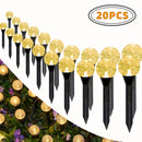 20pcs Luces de Jardín Solares con Cristales, Luces para Césped Exterior con 8 Modos de Iluminación, Apagado Automático Diurno y Encendido Nocturno para Verano, Camping, Navidad, Boda, Decoraciones de Camino de Cumpleaños