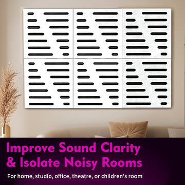 Conjunto de 4 piezas de tablero acústico estereoscópico decorativo autoadhesivo, fácil de instalar, alta densidad para absorción de sonido en estudio y hogar con diseño tridimensional de reducción de ruido