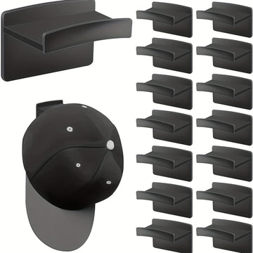 Ganchos de sombrero de plástico de estilo casual, ganchos adhesivos sin taladro para montaje en pared, soportes multifuncionales de fácil instalación para gorras de béisbol, organizador de ahorro de espacio para sombreros, ganchos de utilidad