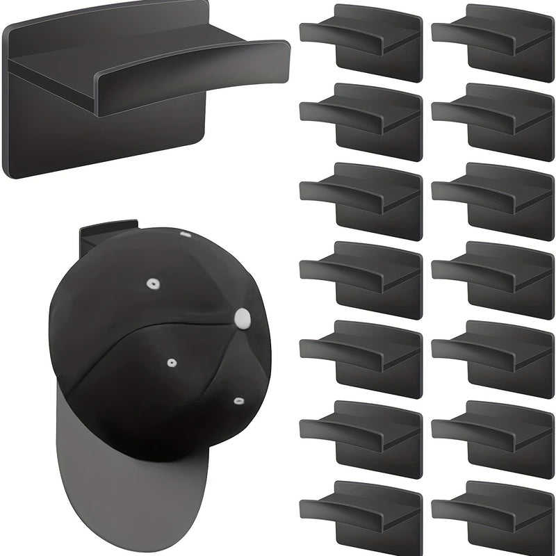 Ganchos de sombrero de plástico de estilo casual, ganchos adhesivos sin taladro para montaje en pared, soportes multifuncionales de fácil instalación para gorras de béisbol, organizador de ahorro de espacio para sombreros, ganchos de utilidad