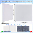 12 piezas de Paneles Absorbentes de Sonido de Alta Densidad Blancos, 30cm x 30cm x 0.9cm - Ideales para Oficinas, Estudios de Música, Salas de Grabación, Aulas, Cine en Casa y Reducción de Ruido en Dormitorios, Pared Decorativa, Techo