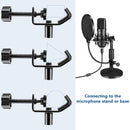 1pc Filtro de malla doble de 6 pulgadas con malla insonorizante, abrazadera de goose neck de 360 grados, brazo estable para karaoke en vivo, grabación de voz en estudio - Negro