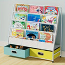 Estante de 4 niveles con contenedores de almacenamiento, estantería de metal con marco de suspensión, regalo creativo de gabinete de almacenamiento, mueble educativo organizador, mueble organizador de libros