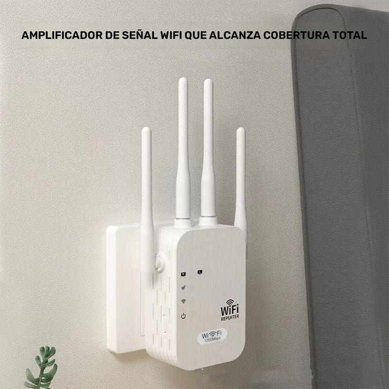 Repetidor de señal Wi-Fi inalámbrico de doble banda 2.4G/5G, 1200Mbps, amplificador de cobertura para el hogar, extensión de red y enrutador/AP