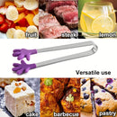 3 Piezas, Pinzas Para Alimentos De Acero Inoxidable Con Diseño Creativo De Palma De Silicona, Mini Pinzas Para Servir Para Ensalada, Hielo, Azúcar, Bocadillos, Antideslizantes, Aptas Para Niños, Multicolor