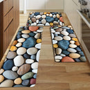 Alfombra Antideslizante con Patrón de Guijarros Coloridos - Versátil para Cocina, Baño y Uso Exterior, Alfombra de Suelo de Poliéster Lavable a Máquina