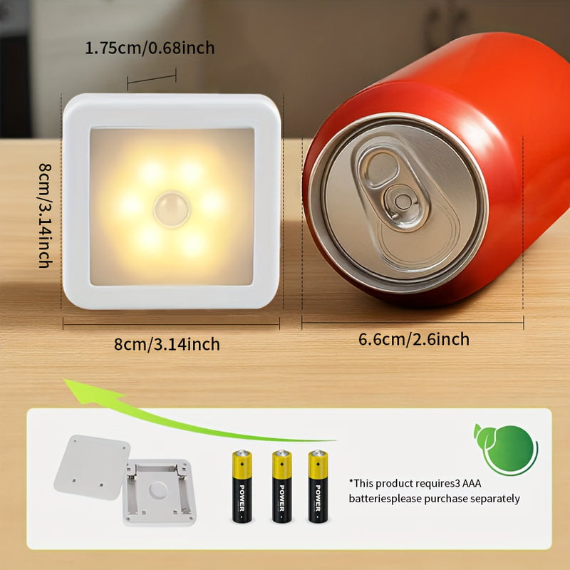 Lámpara nocturna moderna a cuadros AliXLED con sensor de movimiento, luz cálida/blanca, acabado pulido independiente, temática espacial para decoración de dormitorio y pasillo, control remoto, no requiere baterías, luces LED para sala de estar