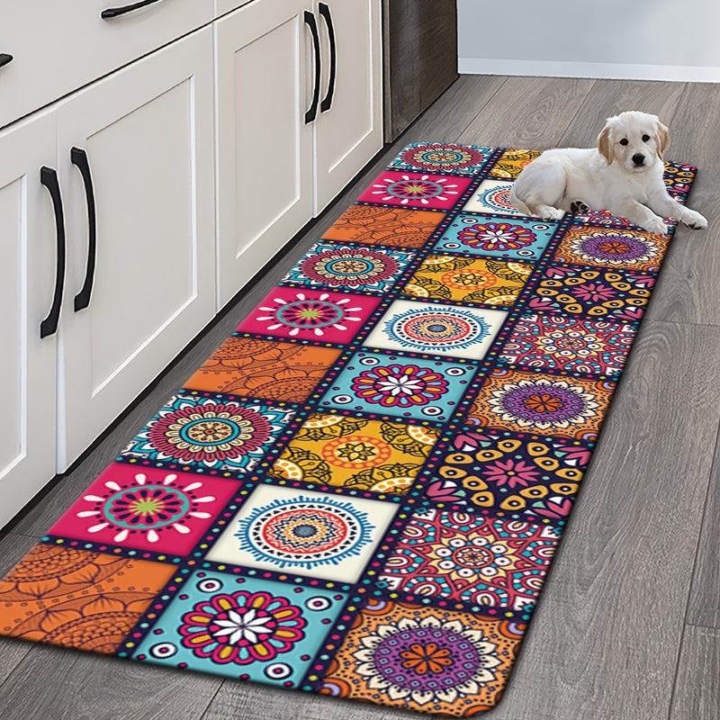 Alfombras de franela estampadas para entrada, sala, dormitorio y baño, absorbentes y antideslizantes