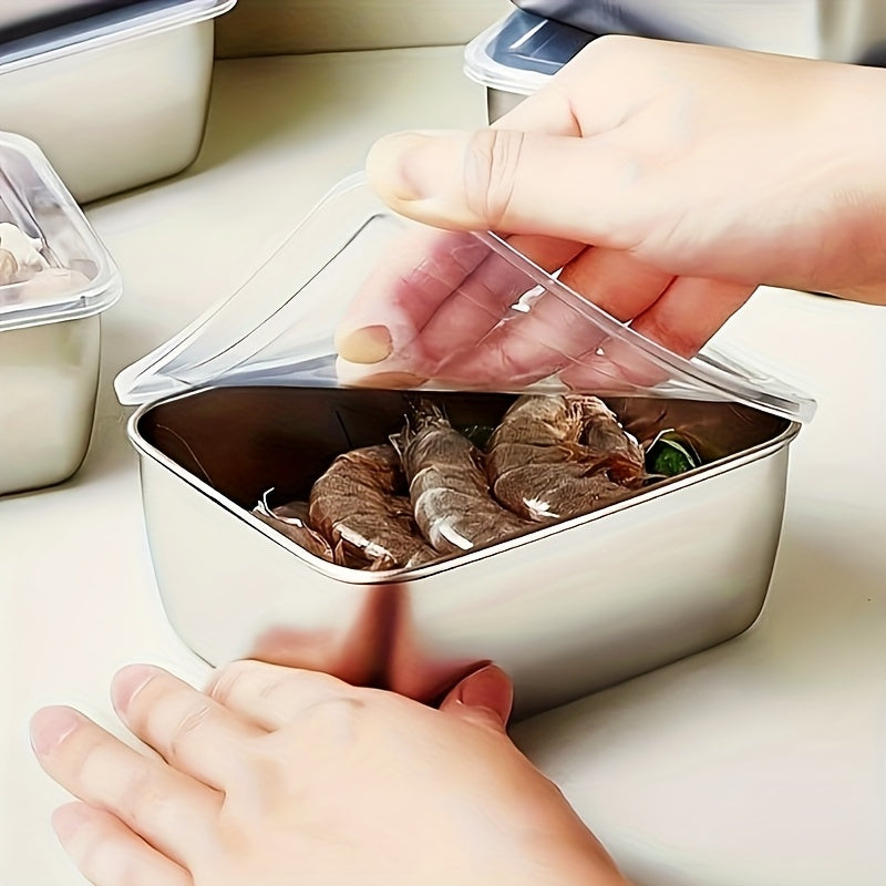 Juego de 9 contenedores de acero inoxidable apilables para almacenar alimentos con tapas, libres de BPA, organizadores de cocina multiusos, aptos para lavavajillas y contacto con alimentos