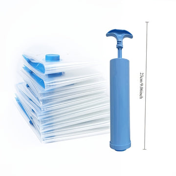 Juego de 8 bolsas de almacenamiento de vacío extra grandes con bomba de mano - Ahorro de espacio, herméticas, resistentes al polvo y la humedad, cierre con cremallera, no necesita electricidad, ideal para ropa, ropa de cama y mudanzas de dormitorios, bol