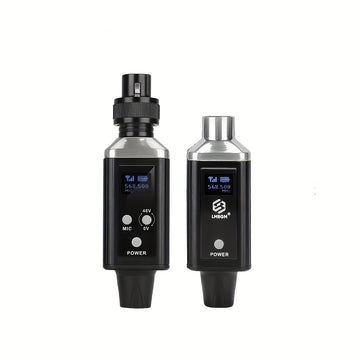 Sistema de micrófono inalámbrico profesional UHF con recarga USB, ganancia de audio incorporada, sonido HD sin pérdida, cambio de una sola tecla, 48V/0V, conector XLR, diseño compacto para micrófonos de condensador y bobina móvil, micrófono para grabació