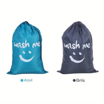 Bolsa de lavandería de poliéster duradera - Negro y turquesa, cierre de cordón, bolsa de almacenamiento rectangular para ropa sucia, uso multipropósito, almacenamiento de ropa | Bolsa de lavandería decorativa | Tela duradera, bolsas de lavandería