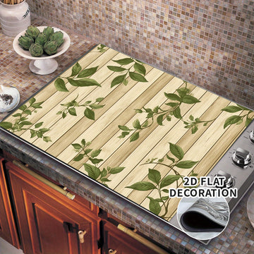 2D Decoración Plana, Cubierta de Fogón Eléctrico - Cubierta de Fogón de Gas con Forro de Goma, Ideal para Cualquier Cocina, Protección del Fogón, 1 Unidad