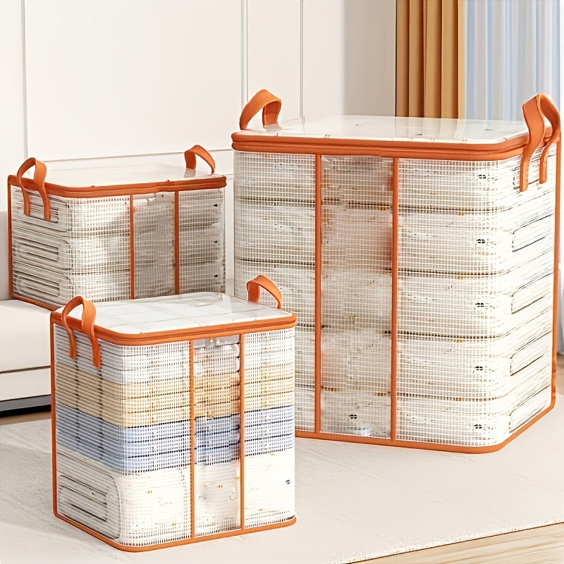 Bolsa de almacenamiento PVC transparente, impermeable y de gran capacidad, ideal para ropa y edredones, organizador esencial para dormitorio, mudanzas y útiles escolares, almacenamiento bajo la cama