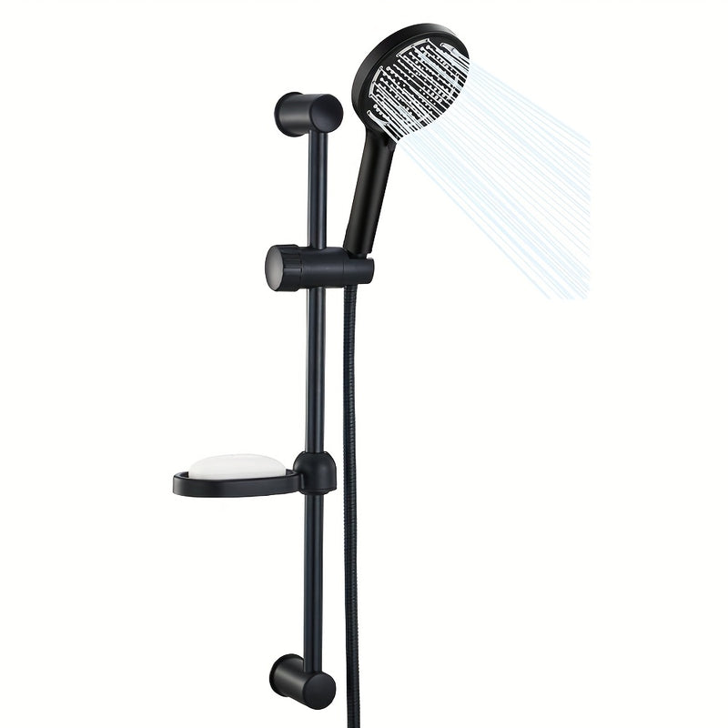 Riel de Ducha Ajustable de Acero Inoxidable con Soporte para Cabezal de Ducha Manual - Barra Deslizante de Baño de 600mm, Diseño Montado en la Pared para Configuraciones Flexibles de Altura, Acabado Metálico , Organización del Duche | Ducha Montada en la