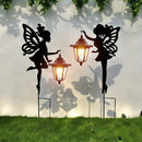 2 Piezas de Luces Solares QUTERHERO para Jardín - Decoración Impermeable con Siluetas Encantadoras, Carga Solar Automática y Luz Cálida, Construcción Duradera en Hierro para Patio, Césped o Exterior, Diseño Resistente al Clima, Adornos para Jardín y Terr