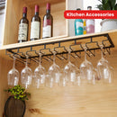 1 soporte para copas, organizador de copas de vino para montar en la pared, soporte para copas debajo del gabinete, ideal para gabinete, cocina, bar y restaurante, organizadores y almacenamiento de cocina, accesorios de cocina