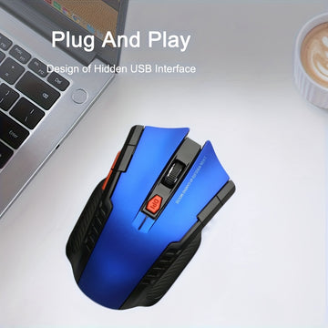 Ratón de Juego Inalámbrico BalanceFit 2.4G con Receptor USB, Diseño Ergonómico, 6 Botones, Baja Latencia, Rendimiento Suave y Estable para PC, Portátil, Oficina y Juegos - Rojo y Negro (Batería No Incluida), Ratón de Oficina | Diseño Elegante del Ratón |