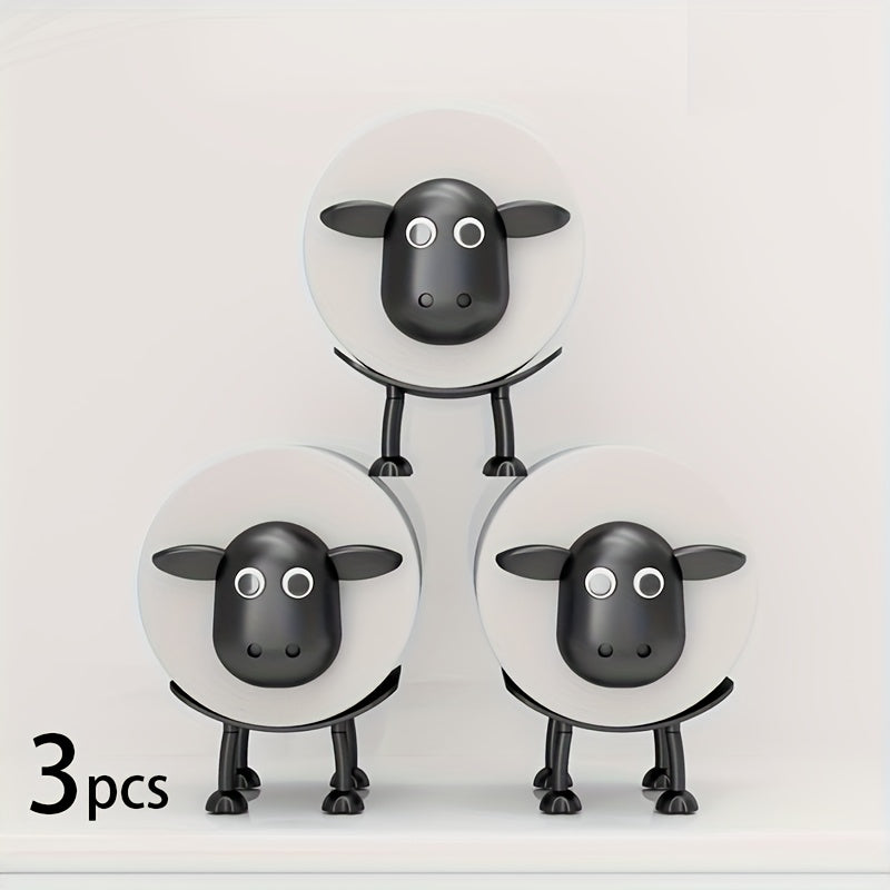 Soporte para papel higiénico con diseño de oveja 3D, 1 pieza o 3 piezas, decoración autosostenible, ideal para decorar salas, habitaciones, hoteles, baños y otros espacios