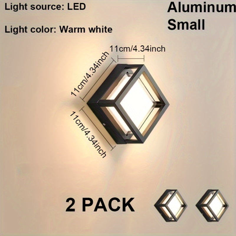 Lámpara de pared LED de grado industrial - Iluminación cálida IP44 para patios, balcones y escaleras al aire libre, diseño con marco negro y control de botón, voltaje de funcionamiento de 85V-265V, brillo de más de 3000 lumenes, lámpara de pared para int