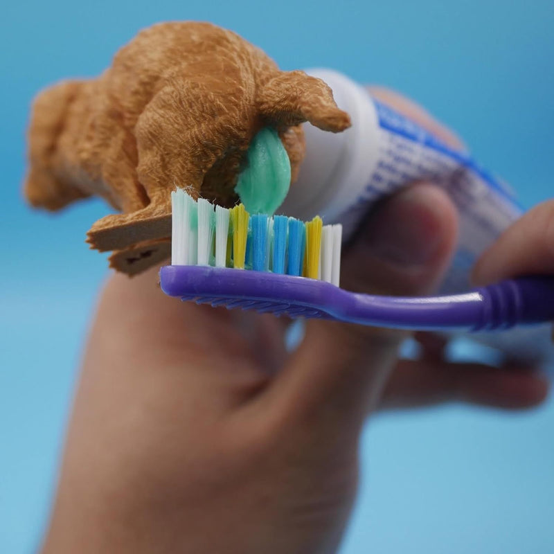 Dispensador de pasta dental divertido con forma de perro haciendo popó, regalo gracioso para perros, ideal para Halloween, Navidad, Día de San Patricio, Pascua, Día de San Valentín y Día de la Independencia