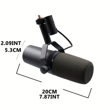 TAVOSOP SM7B Micrófono Dinámico Profesional - Alimentado por USB, Estructura Robusta para Grabación, Podcasting, Juegos, Transmisión en Vivo - Amplio Rango de Frecuencia, Voz Vocal Cálida, Absorción de Choques por Suspensión de Aire, Diseño Duradero para