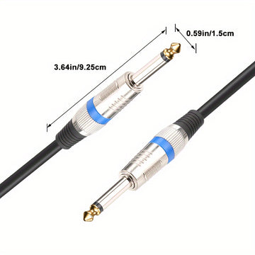 Cable de audio profesional i-zclive Mono 6.35mm a 6.35mm, doble capa blindada de cobre libre de oxígeno, carcasa de aleación de zinc, conectores bañados en oro, conector redondo macho a macho de 1/4" TS para guitarra eléctrica, bajo, altavoces - Cable Et