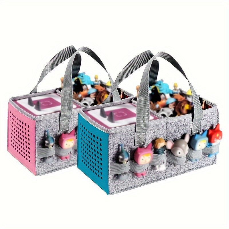 Altavoz Portátil de Fieltro Rojo & Organizador de Muñecas - Bolsa de Música Creativa con Múltiples Bolsillos