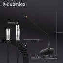 X-DUOMIC D38 Micrófono de plataforma con cable para voz de escritorio, tubo de cuello de ganso para conferencias