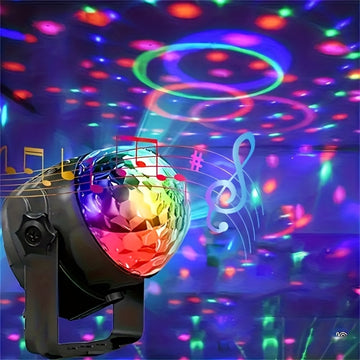2 unidades Lámpara de proyector de bola de discoteca LED, RGB, Negro, Pulido, alimentado por USB, Batería de botón no recargable, con control remoto, para decoración de fiestas en casa y festivales, Navidad