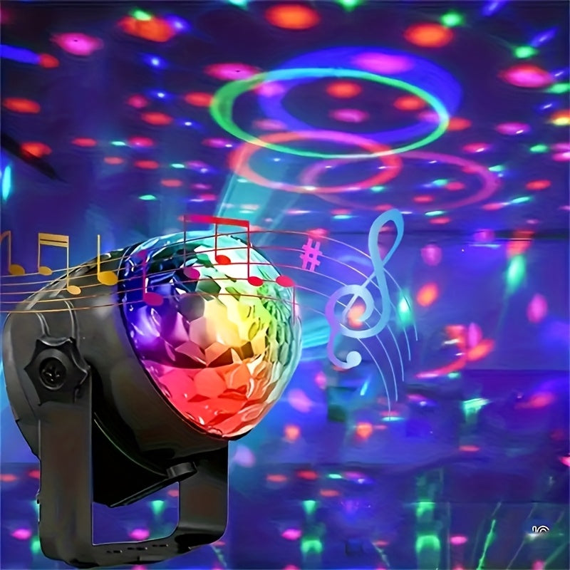 2 unidades Lámpara de proyector de bola de discoteca LED, RGB, Negro, Pulido, alimentado por USB, Batería de botón no recargable, con control remoto, para decoración de fiestas en casa y festivales, Navidad