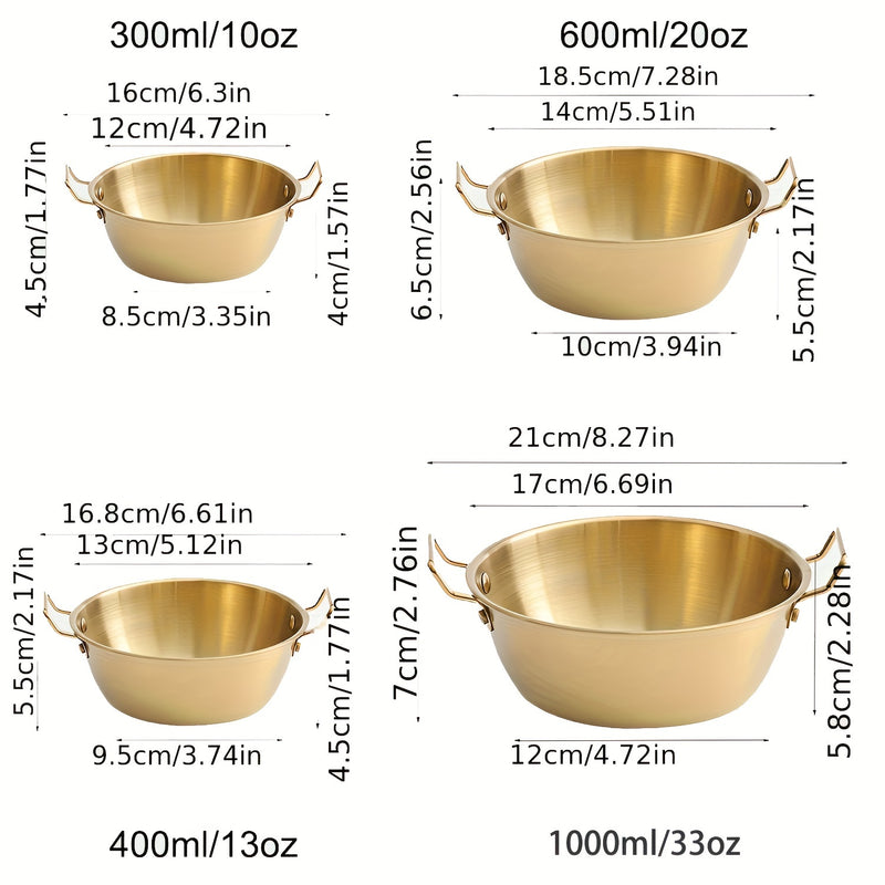 1PC Cuenco De Aperitivos De Acero Inoxidable 304, Cuenco De Sopa De Fideos Japoneses, Cuencos De Ramen, Cuenco De Servicio Coreano Con Asa, Para Cocinar, Hornear, Preparar Ensaladas, Sopa De Pho, Cereales, Para El Hogar, Cocina, Restaurante, Accesorios D
