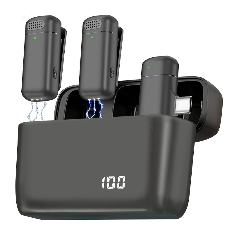 Micrófono inalámbrico lavaliere para for iphone, teléfonos Android - 24,4 pies (aproximadamente 24,4 metros) Micrófono dual con clip inalámbrico, reducción de ruido 5 horas de tiempo de trabajo para grabación de video, blogs, entrevistas y transmisión en