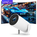 Proyector mini LYNCAST HY300 PRO - 260ANSI 1080P/4K HD, Android 11 Dual WiFi6, 11.0, rotación de 180°, compacto y portátil para cine en casa, al aire libre, juegos y presentaciones, proyector portátil, configuración de cine, diseño elegante, lente de alt