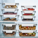 6 Piezas de Recipientes para Refrigerador 850ml/1400ml, ¡Ideales para Cocina y Conservación de Alimentos al Aire Libre! Diseño Apilable y Antiderrames, Seguros para Microondas