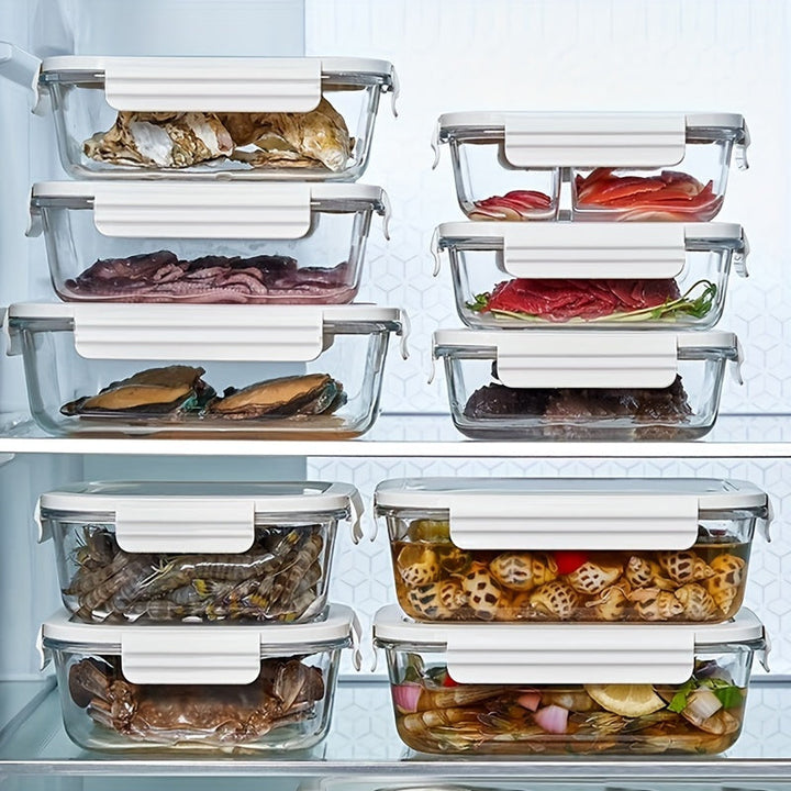 6 Piezas de Recipientes para Refrigerador 850ml/1400ml, ¡Ideales para Cocina y Conservación de Alimentos al Aire Libre! Diseño Apilable y Antiderrames, Seguros para Microondas