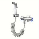 Kit de ducha portátil de alta presión de acero inoxidable con manguera de 4,8 pulgadas y soporte de pared - Boquilla auto-limpiante, resistente a fugas, para baño, inodoro, limpieza de mascotas, diseño moderno de montaje en pared, accesorio de limpieza d