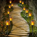 2/4 piezas de luces solares LED con efecto de llama, luces decorativas para exteriores, ideales para jardines, césped, caminos, fiestas, camping y festivales