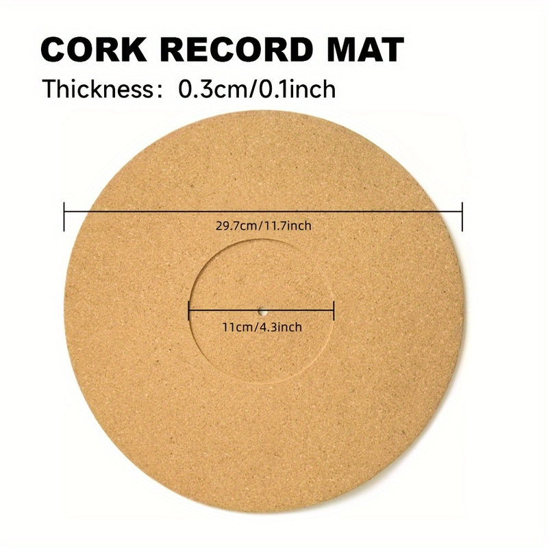 Tapete de Corcho para Discos de 12 Pulgadas, 3mm de Grosor, Almohadilla Suave para Discos, Almohadilla de Absorción de Impactos, Calidad de Sonido Especial para Tocadiscos de Vinilo