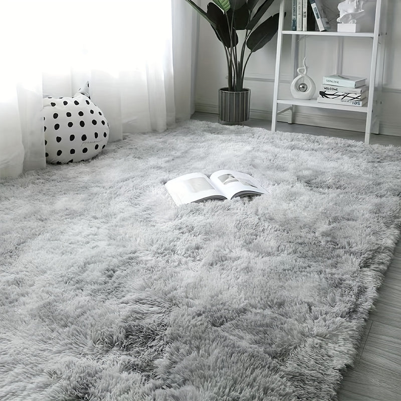1 Unidad, Alfombra A La Moda Con Teñido Anudado, Tapete De Salón Para Limpieza En Seco, Alfombra Decorativa Esponjosa, Alfombra Cálida Para Dormitorio, Adecuada Para Sala De Estar, Área De Ocio, Accesorios De Noche, Guardarropa, Área De Estudio, Balcón,