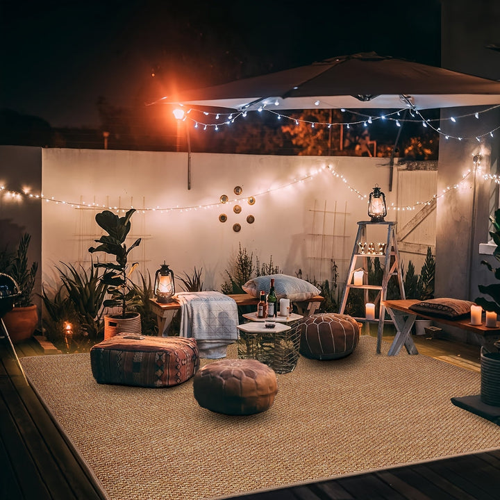 1pc Alfombra Extra Grande para Exteriores - Resistente y Duradera de Mezcla TPR y Polipropileno, Lavado a Mano Únicamente, Antideslizante, Ideal para Camping, Patio, Terraza, Playa y RV, Decoración Acogedora para Exteriores