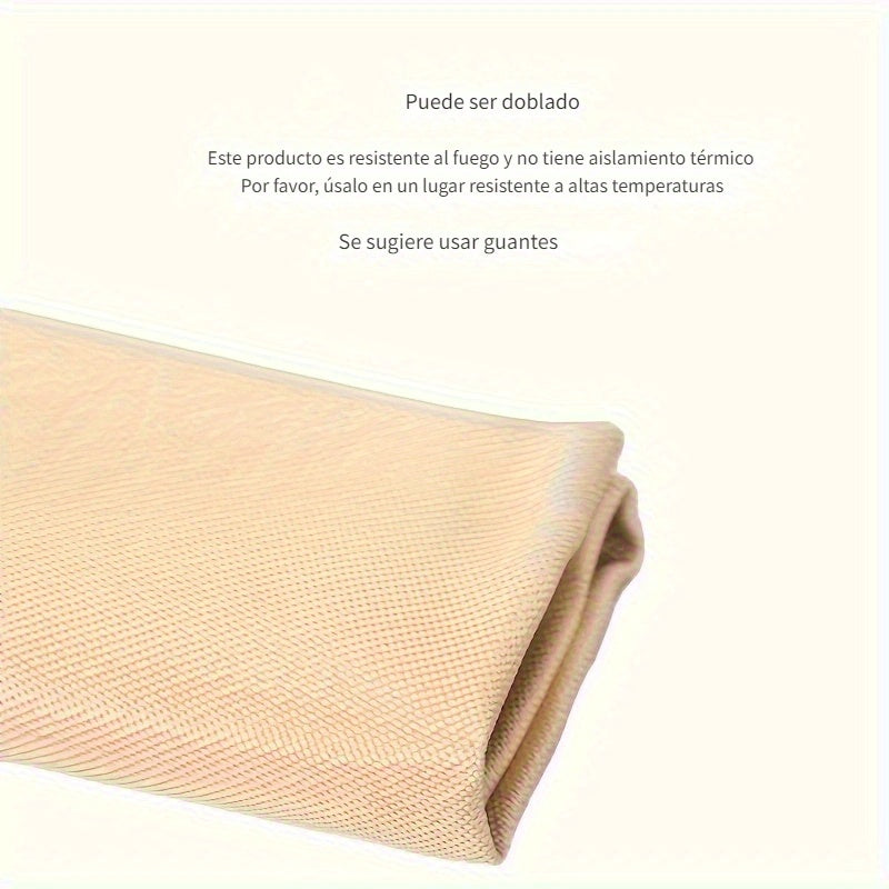 1pc FlameGuard Plus - Alfombrilla de fibra de vidrio aislada, reutilizable y portátil - Resistente al fuego, anti-escaldadura, resistente al calor y duradera para parrillas, pícnic al aire libre y protección de patio de cubierta