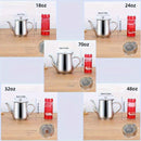 Tetera de acero inoxidable con filtro removible, botella multifuncional para aceite, forma ovalada, libre de BPA, lavable a máquina, 1 unidad