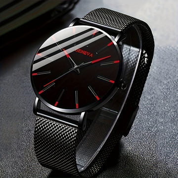 Un conjunto de dos relojes de cuarzo de negocios elegantes y pulseras de cuero.