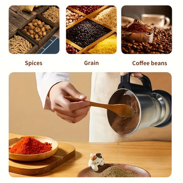 Heavy-Duty Electric Coffee Grinder with One-Touch Operation - Powerful 12500 RPM Motor, Stainless Steel Construction, Splash Guard - One-Button Grinding for Coffee, Espresso, Spices, Nuts - Dishwasher Safe Base - Compatible with US Outlets (110V) - Ideal
