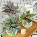 3 Piezas por Set Plantas Artificiales en Maceta Fittonia, Hoja Zebrina, Peperomia, Mini Bonsái Rosa y Verde, Material PE para Decoración de Exteriores, Jardín y Hogar Primavera-Verano