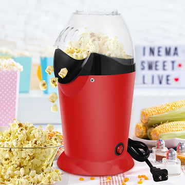 Máquina de palomitas de maíz eléctrica, estilo clásico americano, 110V-130V enchufe estadounidense, palomero de palomitas de maíz fácil de usar para el hogar, material PP duradero, no requiere batería